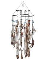 186101 - Sea Glass & Placuna Strips Chandelier