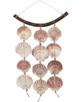 1873 - Flat Scallop on Curved Rattan Wall Hanger 20"
