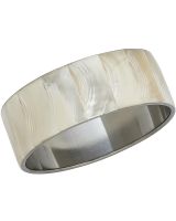 1918 - White Troca Paneled 1" Stainless Steel Bracelet