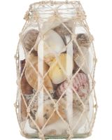 2053 - Shells in Abaca Net Jar 3x6"