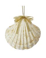6032 - Gold Bow Scallop Ornament 3-4"