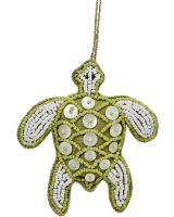 6526 - Turtle Greenery MOP & Beads Ornament