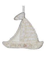 656309 - Sailboat Beaded Ornament-White