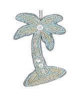 656401 - Palm Tree Beaded Ornament-Blue