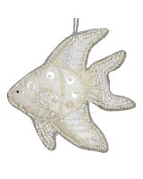 656509 - Tropical Fish Beaded Ornament-White