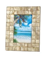6924 - Tile Patterned Champagne Capiz Shell 4x6" Photo Frame 7.9x6.3"