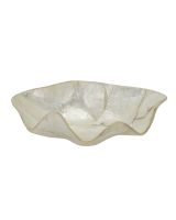 6931 - Clam Shaped Ivory Capiz Bowl 8.1x5.5x3"