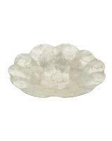 6932 - Scallop Shaped Ivory Capiz Bowl 14.2x12.2x2"