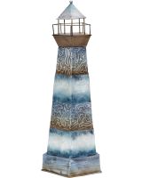 7005 - Seafoam 3D Lighthouse 12.5" - Metal & Capiz Art