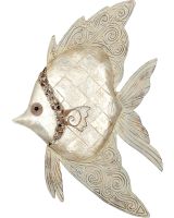 7030 - Ivory Angelfish Wall Art 8x12" - Metal & Capiz Art