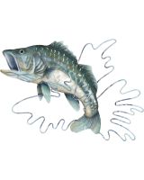 7236 - Lakeside Jumping Bass Wall Art 20x15.5" - Metal & Capiz Art