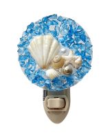 752502 - Deep Blue Seashell Round LED Night Light