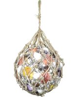 8393 - Hanging Shell Orb in Abaca Net 10"