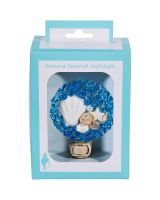 852502 - Deep Blue Seashell Round Boxed LED Night Light