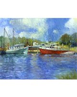 91935 - Print R. Wallich "Wickford Boats" 12x12"