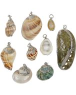 1600S - Silver Trimmed Shell Pendant