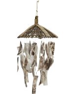 1861 - Placuna Strips Botay Hat Chandelier 16"