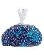 2201 - Bluish Seaglass in White Net (apprx 1 lb)