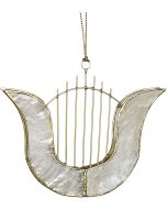 6714 - Capiz Harp 3.5" Ornament