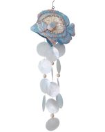 7126 - Embellished Tropical Fish Chime 9" - Metal & Capiz Art