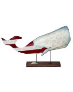 7142 - Patriotic Whale Stand - Metal & Capiz 25x11.5"